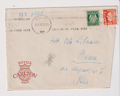 NORGE  NORWAY 1952  HOTEL CARLTON  OSLO - Cartas & Documentos