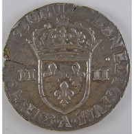 France, Charles X, 1/4 Ecu 1591 A, TTB, Duplessy: 1177 - 1589-1610 Henri IV Le Vert-Galant