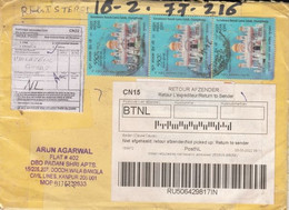 India Gurudwara Nanak Lama Sahib Chungthang X10 Sikhism Stamps On Returned Registered Cover Netherland (**) Inde Indien - Covers & Documents