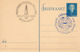 25-27 Aug 1950 Gelegenheidsstempel Postzegeltentoonstelling Groningen Op Bk - Poststempels/ Marcofilie