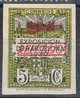 Sello  5 Cts Recargo Exposicion BARCELONA 1932, Sobrecarga Avion, Sin Dentar, NE-14 * - Barcelona