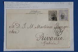 N30 ESPANA BELLE LETTRE 1874  + ANDALUCIA   BAJA  MALAGA  POUR  RIVADEO    +++++ AFFRANCH.  INTERESSANT - Lettres & Documents