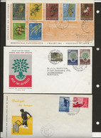 SURINAM  - 3 LETTRES FDC +2 BLOCS OBLITERES -ANNEES 1960-61-63-64 - Surinam