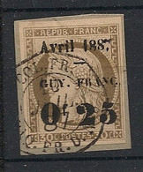 GUYANE - 1887 - N°Yv. 5 - Cérès 0,25 Sur 30c Brun - Oblitéré / Used - Sur Fragment - Gebruikt
