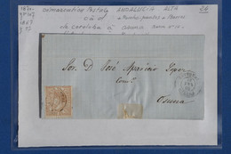 N4 ESPANA BELLE LETTRE 1868 + ANDALUCIA  ALTA PETIT BUREAU ANTEQUERA  POUR OSUNA+ AFFRANCH.  INTERESSANT - Lettres & Documents