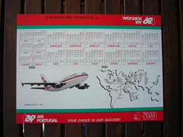 Avion / Airplane / AIR PORTUGAL / Airbus A310-300 / Calendrier De Bureau / 1992 - Materiale Promozionale