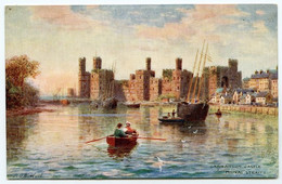 ARTIST : H. B. WIMBUSH - CARNARVON CASTLE, MENAI STRAITS (TUCK'S OILETTE) / KIRKBY WOODHOUSE, PROSPECT FARM, SOWTER - Wimbush