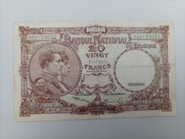 Billete De Bélgica De 20 Francs, Año 1947, Número Bajo - Other & Unclassified