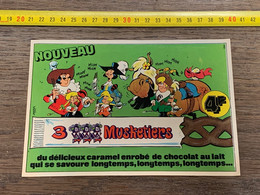 Publicité Barre Chocolat Caramel Les 3 Mousquetaires  3 Musketiers Par Mazel - Collezioni