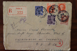 Allemagne France 1943 Eberswalde LAGER Censure Ae Enveloppe Cover Reich STO Petain Recommandé Registered - Cartas & Documentos