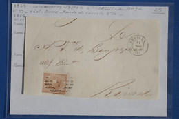 N8 ESPANA   LETTRE DEVANT 1866 + ANDALUCIA  BAJA  SEVILLA  POUR RIVADEO  ++BARRES N°7+ AFFRANCH.  INTERESSANT - Storia Postale