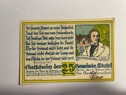 Allemagne Notgeld Stotel 25 Pfennig - Colecciones