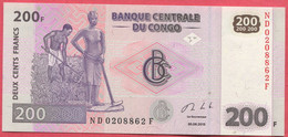 200 Francs 20/04/2013  Neuf 2 Euros - Demokratische Republik Kongo & Zaire