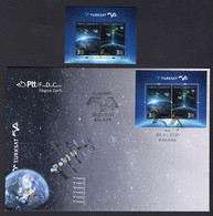 Turkey/Turquie 2021 - Turksat 5A - Souvenir Sheet + FDC + Flyer - Superb*** - Excellent Quality - Lettres & Documents