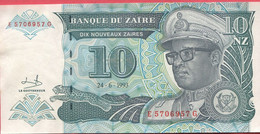 10 Zaires 24/06/§93 Neuf 2 Euros - Zaïre