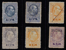 AUSTRIA 1874 TELEGRAPH NETTO 11(2),16,SPECIMEN 14,16,17 CV 145 EUR - Telegraphenmarken