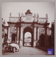 Nancy Rue Arc Héré Place Stanislas -Rare Photo Stéréoscopique Animée 1921 Voiture Delaye ? De Dion Bouton Torpédo ? C7-6 - Stereo-Photographie