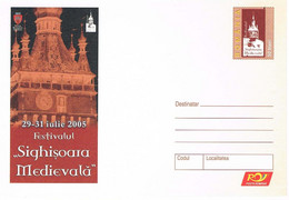Rumänien Ganzsache Umschlag Sighisoara - Mittelalter-Fest 2005 - Uhrturm - Medival Festival - Interi Postali