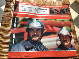 CALENDRIER-ALMANACH  Sapeurs-Pompiers  GRAND FORMAT  Ville De VERSAILLES  Annee 1981 - Groot Formaat: 1981-90