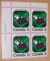 Canada 1973 626-2 Noël Décoration Bloc De Coin TL - Blocs-feuillets