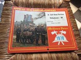 CALENDRIER-ALMANACH  Sapeurs-Pompiers  GRAND FORMAT  Ville De St-QUAY-PORTRIEUX  Année 1978 - Tamaño Grande : 1971-80