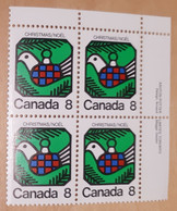 Canada 1973 626-2 Noël Décoration Bloc De Coin TR - Blocks & Sheetlets