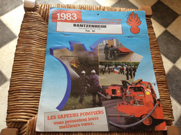 CALENDRIER-ALMÀNACH  Sapeurs-Pompiers  GRAND FORMAT  Ville De BANTZENHEIM Annee 1983 - Big : 1981-90