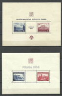 CZECHOSLOVAKIA 1937 & 1938 S/S Blocks Michel 1 & 4 MNH - Blocks & Kleinbögen
