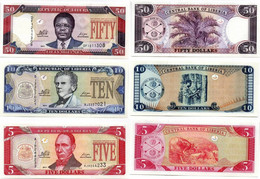 Liberia Lot De 3 Billets UNC - Liberia