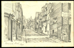 Rye Mermaid Street Pencil Sketch Postcard Bis - Rye