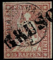 (1854) 15 Rp. , L1 " GRÜSCH " Und LANDQUART " " ,  Graubünden  !  A6779 - Gebraucht