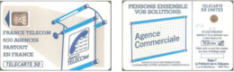Carte à Puce - France - France Telecom - Les 600 Agences 50 - SC4an D6 Glacée, 5 N° Petits Emboutis Sur Cadre Haut - “600 Agences”