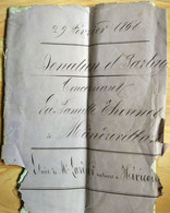 Acte Notarié, Donation-Partage Famille THEVENOT De MANDREVILLARS Du 29/02/1868 à HERICOURT - Non Classificati