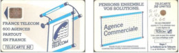 Carte à Puce - France - France Telecom - Les 600 Agences 50 - SC4an D6 Mate, 5 N° Grands Emboutis Sur Cadre Bas 0 Envers - “600 Agences”