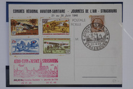 C1 FRANCE BELLE LETTRE 1946 JOURNEE DE L AIR   STRASBOURG +++ AFFRANCH. PLAISANT - 1960-.... Cartas & Documentos