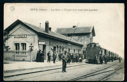 CPA - Carte Postale - Belgique - Hannut - La Gare - Départ D'un Train Vers Landen - 1912 (CP20481OK) - Hannut