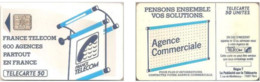 Carte à Puce - France - France Telecom -Les 600 Agences 50 - SC6, 5 N° Grands Emboutis, 8 Envers, Double Frappe - “600 Agences”