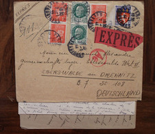 Allemagne France 1943 Eberswalde LAGER Censure Ae Enveloppe Cover Reich STO Petain Exprès GEMEINSCHAFTSLAGER - Guerra De 1939-45