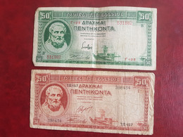 Banknotes Greece Lot Of Two 50 Dr F - Griekenland