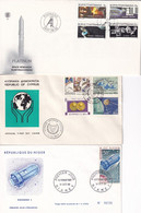 Space FDC Cover 1979 1977 1966 BOPHUTHATSWANA Intelsat 5 Platinium  CYPRUS Sputnik 1 NIGER REPUBLIC  Voskhod 1 - Africa