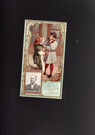 Chromo Gaufré Doré LU LEFEVRE UTILE Célébrités Photo BOYER Signé Art Nouveau Illustration LA BASOCHE LUCIEN FUGERE - Lu