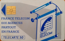 Carte à Puce - France - France Telecom - Les 600 Agences 50 - Gem, Lettre B Collée - “600 Agences”