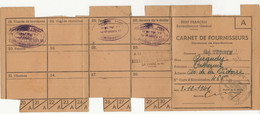 FRANCE  RAVITAILLEMENT CARNET DE FOURNISSEURS 1941 LA TURBIE 06 - Sin Clasificación