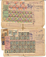 FRANCE  RAVITAILLEMENT  4 CARTES D'ALIMENTATION 1946 DOMBASLE MOSELLE AVEC   COUPONS - Zonder Classificatie