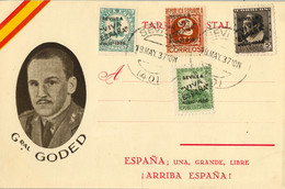 1937 T.P. PATRIÓTICA , MAT, Y PATRIÓTICOS DE SEVILLA , GENERAL GODED - Brieven En Documenten