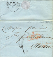 1836 MADRID , CARTA CIRCULADA A OLORON , PORTE PAGADO HASTA LA RAYA , ENTRADA A FRANCIA POR EL MISMO OLORON , LLEGADA - ...-1850 Préphilatélie