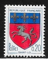 N° 1510c   FRANCE  -  NEUF  -  BLASON DE ST LO -  1966 BANDES PHOSPHORE - Ungebraucht