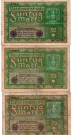 36 - ALLEMAGNE - 50 Mark - 24.06.1919  *3 Billets* - 50 Mark