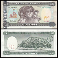 Eritrea, 5 Nakfa Banknote, 1997，UNC - Erythrée