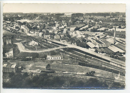 CPSM 59 Nord FEIGNIES - En Avion Au-dessus De... - Vue Aérienne - Le Pont De La Gare - Train - Edit LAPIE - Feignies